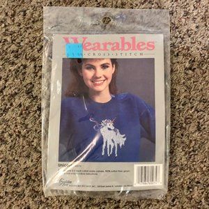 Vintage Golden Bee Wearables Cross Stitch Unicorn 60284 NEW Old Stock Sealed Pac